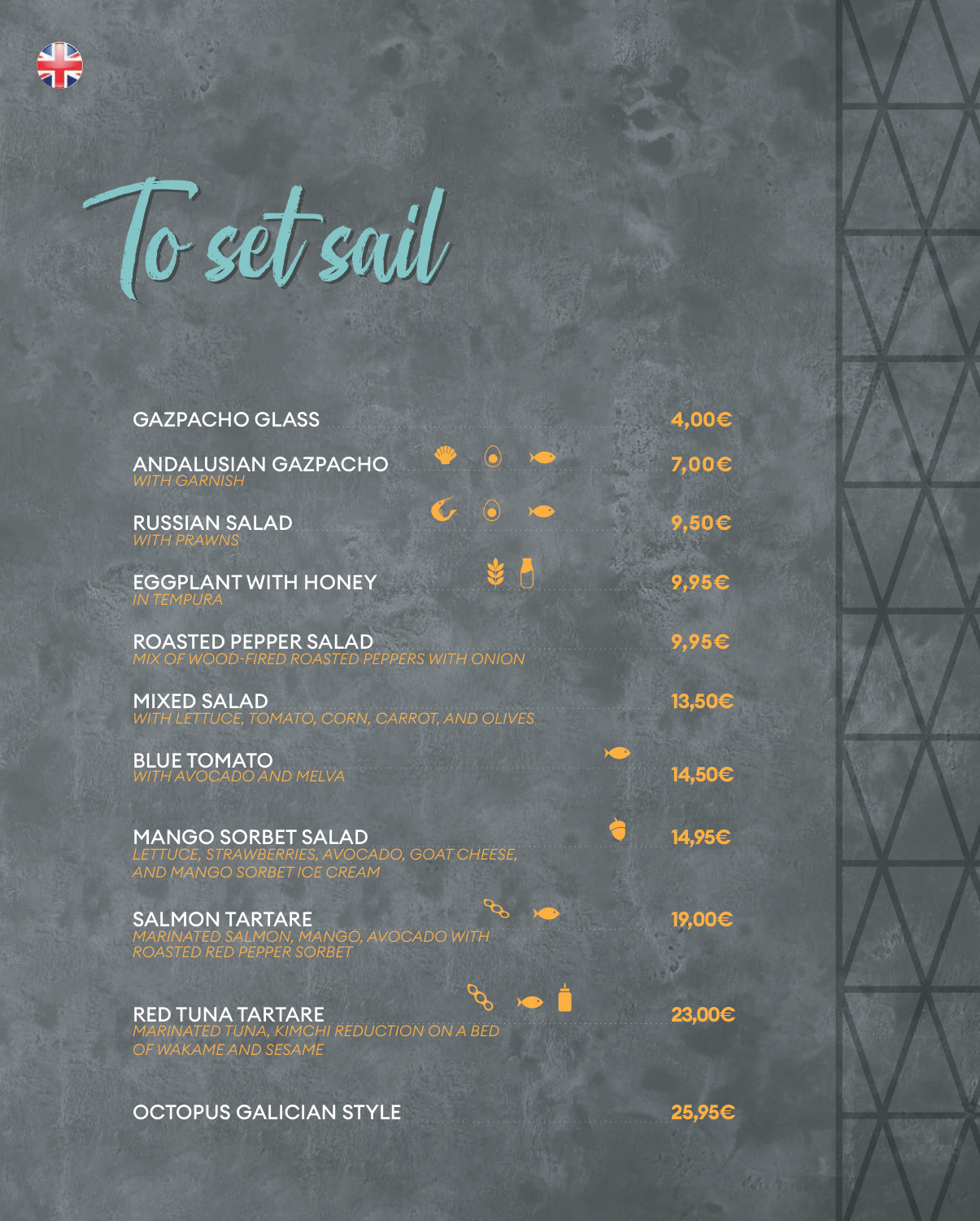 Main menu page 1 — La Caleta Beach Club Torremolinos